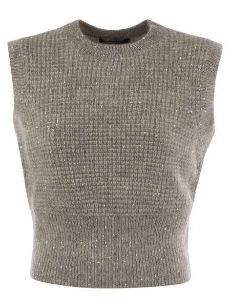 Fabiana Filippi Sleeveless Top With Micro Sequins