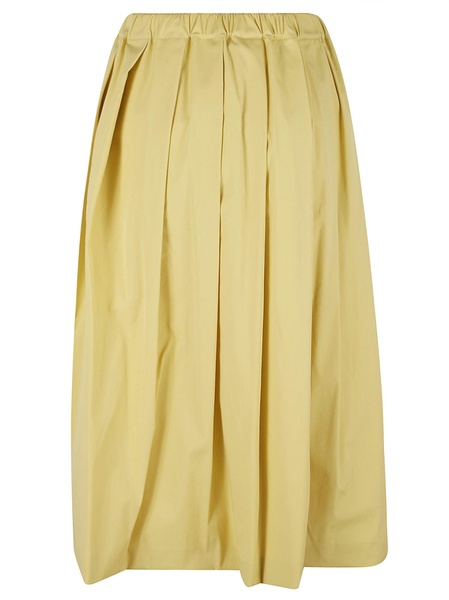 Elastic Waist Pleated Flare Skirt