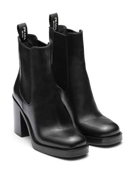 Brushed Leather 85mm Ankle Boots