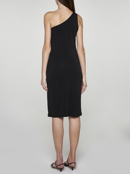 Acetate-blend One-shoulder Dress