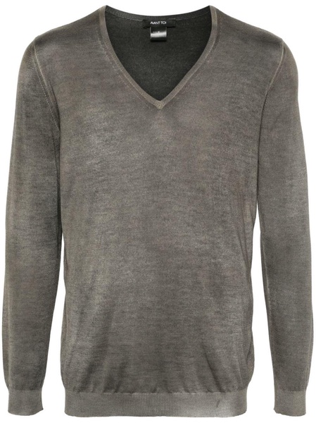 Camouflage Effect V Neck Pullover