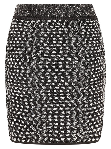 Zig-zag Pattern Embellished Mini Skirt