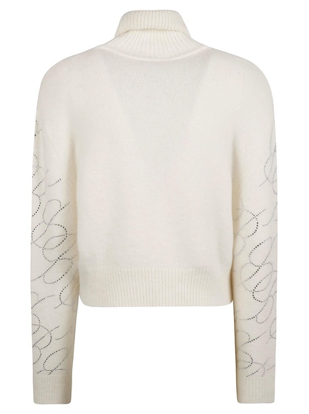 Roll Neck Embellished Knit Sweater