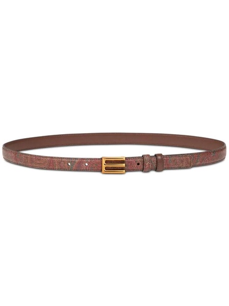 paisley-print reversible leather belt 