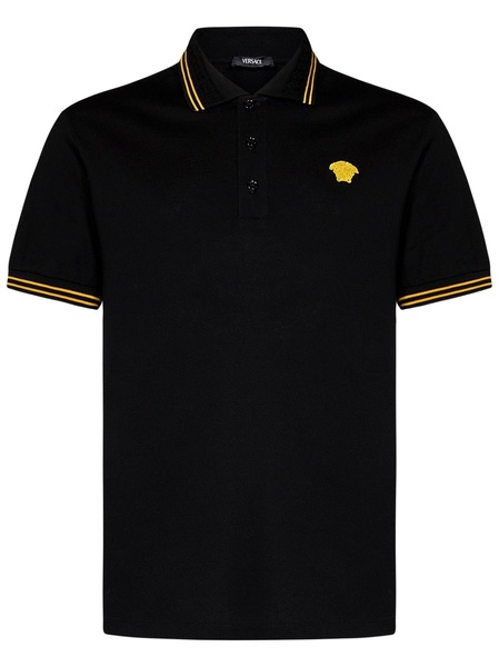 Versace Medusa-Embroidered Short-Sleeved Polo Shirt