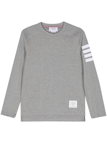 Long Sleeve Tee With 4 Bar Stripe In Milano Cotton - 100 White / 1