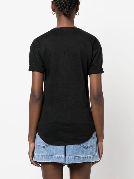 Isabel Marant Etoile Woman Black Linen Zewel T-Shirt