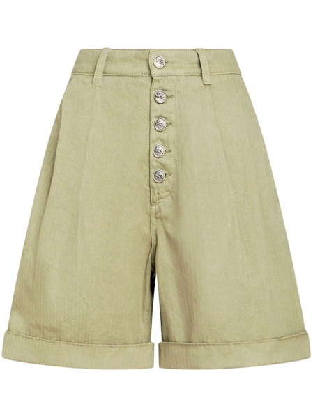 herringbone-pattern cotton bermuda shorts