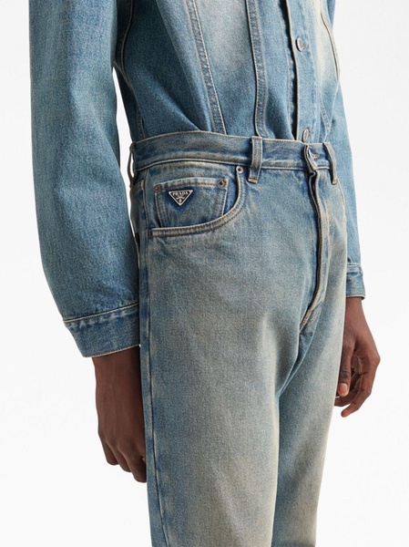 distressed-effect straight-leg jeans