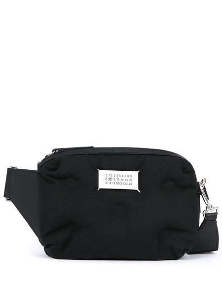 MAISON MARGIELA Men's Black Logo-Patch Belt Handbag for FW23