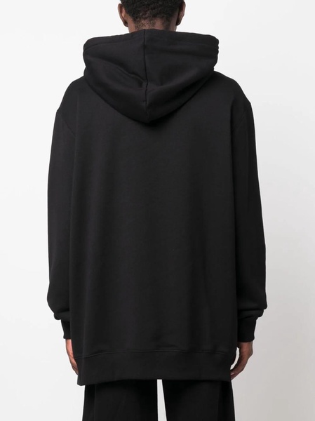 Black Logo Appliqué Cotton Hoodie