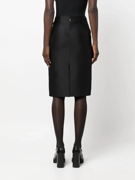 VERSACE Black Wool Pencil Skirt with Back Slit for Women - FW23 Collection