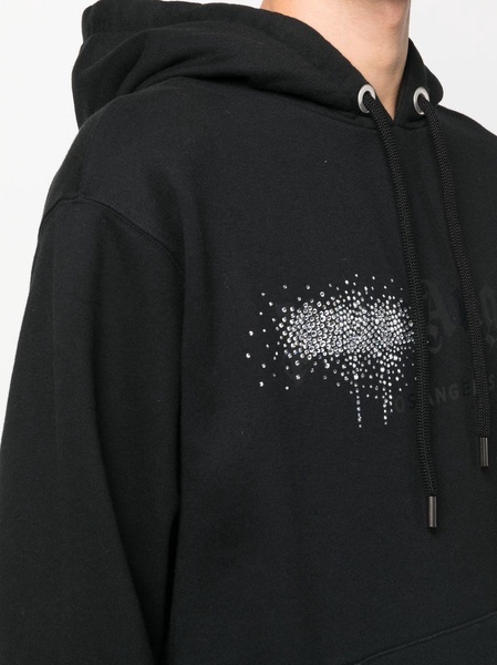 rhinestone-embellished logo print hoodie