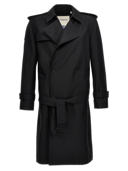 Double-Breasted Long Trench Coat Coats, Trench Coats Black