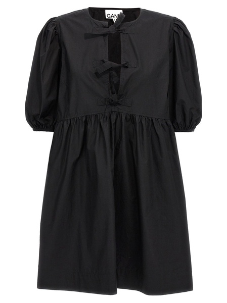 Knot Poplin Dress Dresses Black