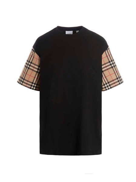 Cotton Oversized Vintage Check T-Shirt