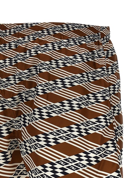 geometric-print swim shorts