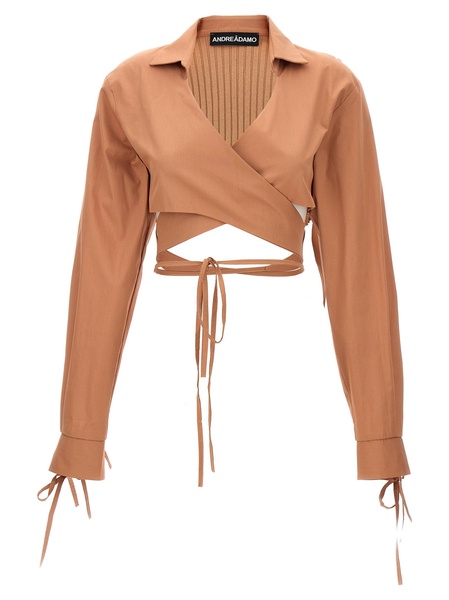 'Criss Cross' cropped shirt