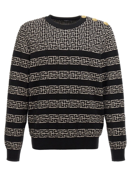 Striped PB Labyrinth wool and linen jumper