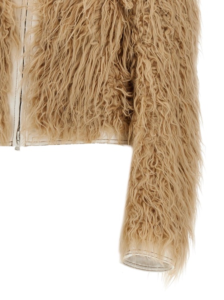 Dries Van Noten High Neck Vangel Faux Shearling Jacket