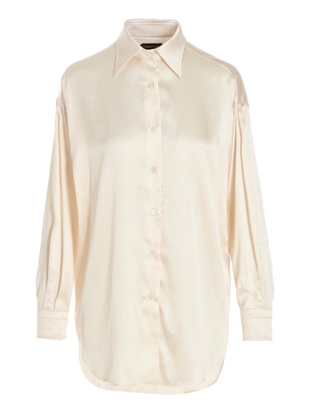 TOM FORD Black Silk Blend Button-Up Shirt for Women