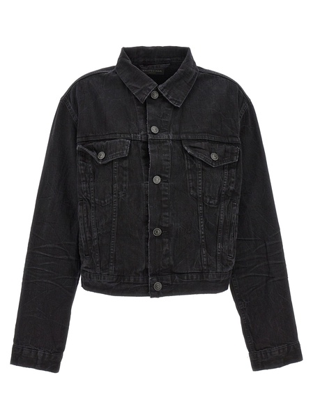 Slim Fit Denim Jacket Casual Jackets, Parka Black