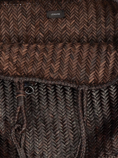 Lemaire 'Chevron Leather Xl' Shopping Bag