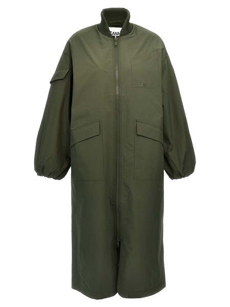 Tech Seersucker Shell Casual Jackets, Parka Green