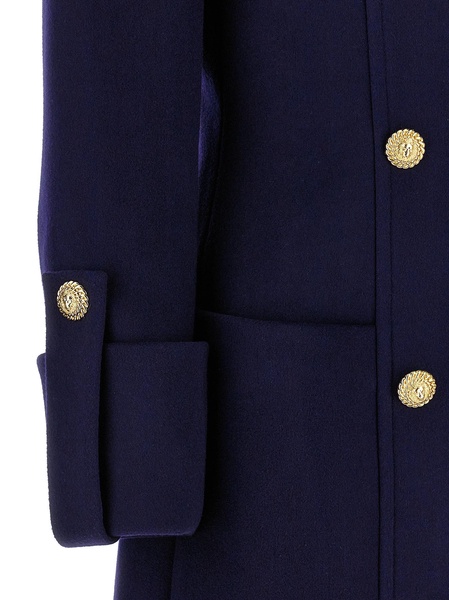 Double-Breasted Long Coat Coats, Trench Coats Blue