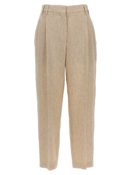 Brunello Cucinelli Striped Pleated Pants