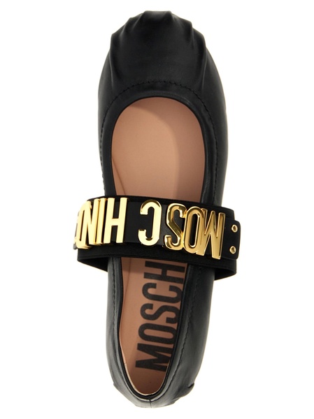 Moschino Logo Plaque Round Toe Flat Shoes