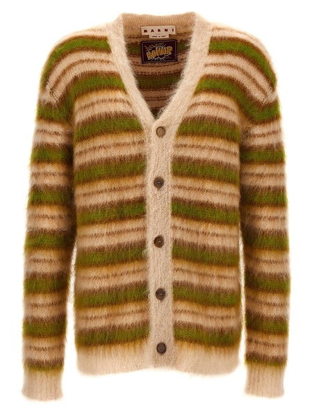 Striped Mohair Cardigan Sweater, Cardigans Multicolor