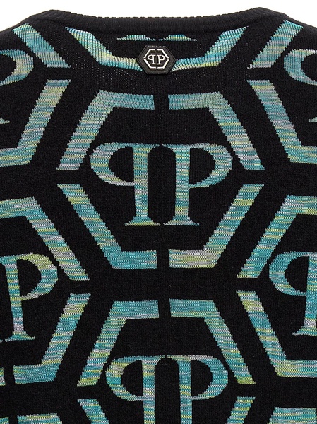 Philipp Plein All-Over Logo Pattern Crewneck Jumper