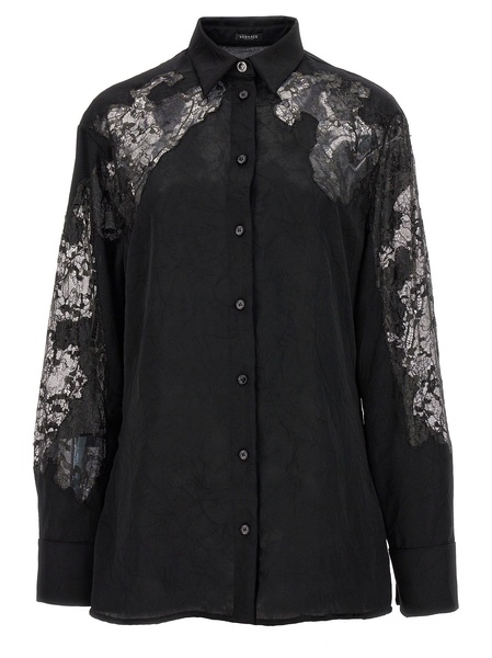 Versace Lace-Detailed Buttoned Shirt