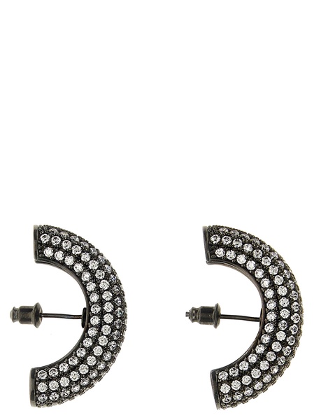 Panconesi 'Half Moon Crystal Hoops' Earrings