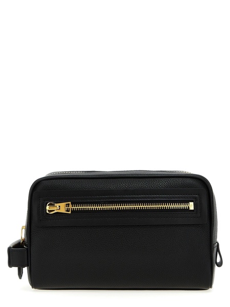 Tom Ford Logo Leather Beauty Case