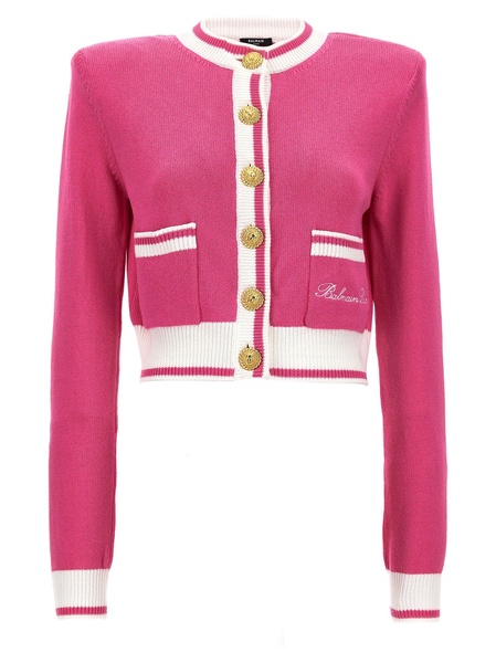 Balmain Signature Sweater, Cardigans Fuchsia