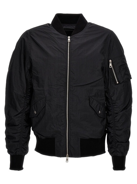 Nylon Bomber Jacket Casual Jackets, Parka Black