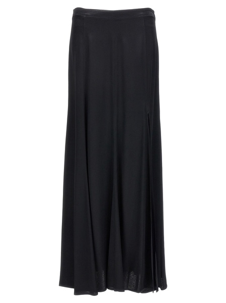 Long Satin Skirt Skirts Black