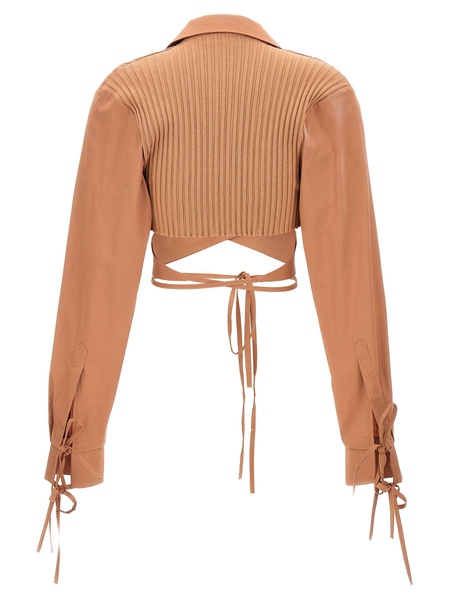 'Criss Cross' cropped shirt