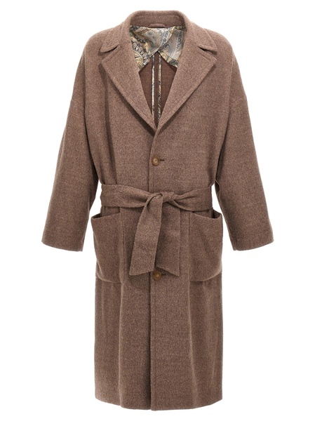 Single-Breasted Wool Coat Coats, Trench Coats Beige