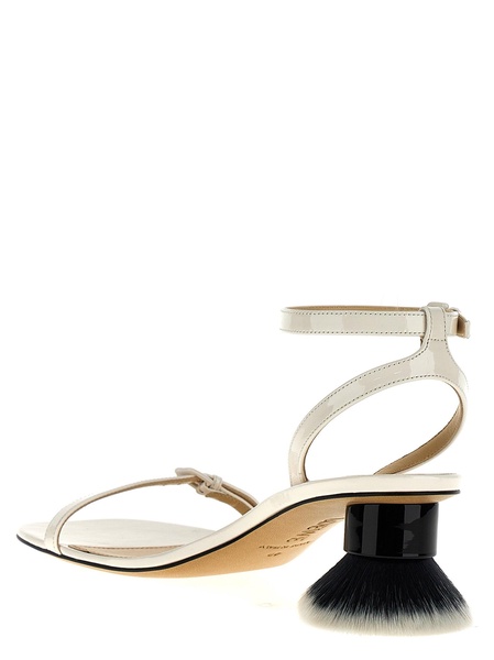 Petal Brush Sandals White/Black