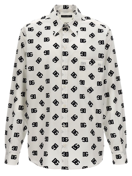 All Over Logo Shirt Shirt, Blouse White/Black