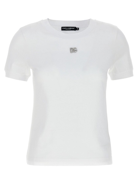 Jersey T-shirt with crystal DG embellishment