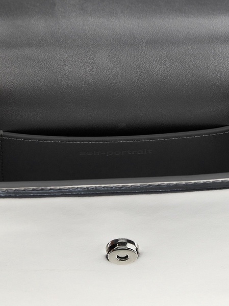 Self-Portrait 'Silver Leather Micro' Handbag