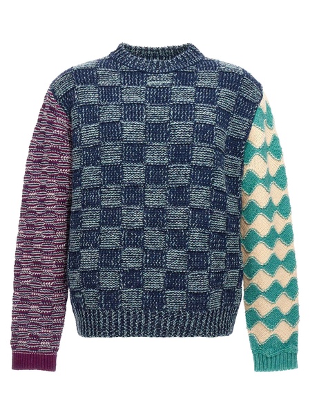 Patterned Yarn Sweater Sweater, Cardigans Multicolor