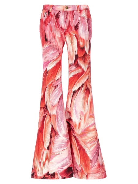 Roberto Cavalli Feather Print Trousers