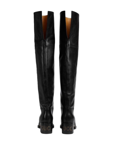 rear-slit knee-high boots