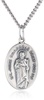 Amazon Essentials Sterling Silver Oval Saint Jude Medal with Antique Finish and Stainless Steel Chain, 20", (previously Amazon Collection)