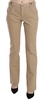 Just Cavalli  Cotton Mid Waist Straight Trousers Pants